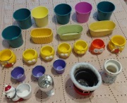 Zestaw osłonek wiaderka doniczki małe i średnie 23szt świąteczne