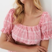 Top w różowo białą kratę TRENDYOL  r. 38 pink