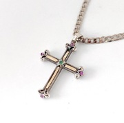 Nowy naszyjnik Enrico Martina 18 karatowe srebro żółte złoto Szmaragd-rubin