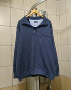 sweter męski XL Belika niebieski melanż dzianina swetrowa prążkowa