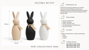 Figurka wielkanocna Bunny, dekoracja zajączek ryflowany XL, 30 cm