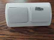 Włącznik świateł podwójny w ramce schodowy 