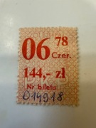 Bilet znaczek miesięczny PKP 06/78