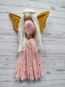 Aniołek różowy podziękowanie komunia chrzest 