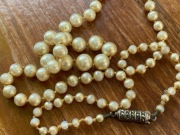 Stary Naszyjnik Srebro 835 Vintage Sztuczne Perły ze Srebrnym Zapięciem 