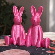 Różowe króliczki 3D – zestaw 2 szt. | dekoracja / prezent walentynkowy