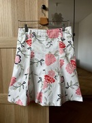 Biała spódnica trapezowa w kwiaty, rozmiar 40, M/L vintage 2000