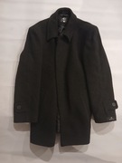 Elegancki czarny płaszcz Adrianno Damianii – 50, ocieplany, klasyczny 