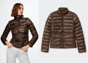 MANGO brązowa pikowana kurtka NOWA watowana anorak zima XS/34