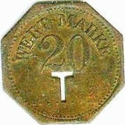 ŚLĄSK - POLANICA  WERT-MARKE 20 FEN T mos  22,0 mm  !!!