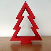 Drewniana choinka ozdoba świąteczna 19 cm - czerwona