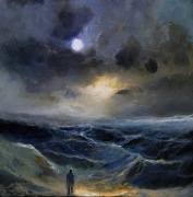 Dawid Figielek / Timorinelt /, obraz olejny , morze, sztorm, marynistyka