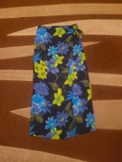 Damska Letnia Spódnica Kopertowa - Rozmiar 38, M, Kwiatki, Luźna, Lato