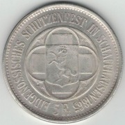 38 Szwajcaria 5 francs 1865 Festyn strzelecki w Schaffhausen 37 mm KOPIA