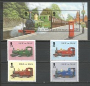 Isle of Man Mi 763-766+blok 33 lokomotywy kolejnictwo**czyste