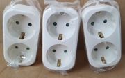 Adapter 2 gniazdka ROZGAŁĘZIACZ ZŁODZIEJKA 3 szt