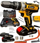 WIERTARKO WKRĘTARKA AKUMULATOROWA UDAROWA MOCNA WKRĘTAK ZAKRĘTARKA 2xAKU