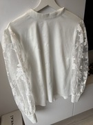 Biała luźna bluzka z przezroczystym długim rękawem - River Island