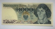 4 banknoty 1000 Zł M. Kopernik 1982r seria HP KB KA Stan/1