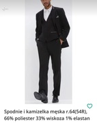 Spodnie i kamizelka męska r.64(54R), 66% poliester 33% wiskoza 1% elastan