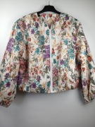 Bomberka damska floral w kwiaty vintage kurtka oversize Made in Italy S/M