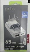 Ładowarka sieciowa SBS Flexi USB-A USB-C PD 65W Bialy