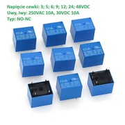 Przekaźnik napięcie cewki 3 5 6 9 12 24 48 VDC wyjście 250VAC 30VDC 10A