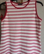 Bluzka damska biała w czerwone poprzeczne paski firmy M&S