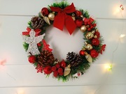 Stroik na drzwi wianek świąteczny ręcznie wykonany 