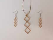 Komplet biżuterii EKO ażur GEO 3d NOWOŚĆ- ROMBY