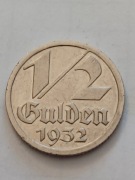 Srebrna moneta 1/2 guldena 1932r