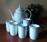 Porcelana Chodzież - Imbryk + 5 Kubków - Astra Line Marzenie Platynowe