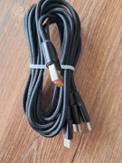 nowy kabel do ładowania 3w1 USB-3USB-C długość 1,2m