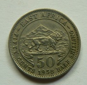 Afryka Wschodnia 50 centów, 1958