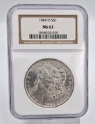 Stara moneta USA Morgan 1 dolar 1884 O Nowy Orlean NGC