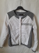 Biała szara damska kurtka wiatrówka przeciwdeszczowa zatrzaski rozmiar XL