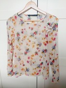 Bluzka kwiaty mgiełka falbanka Zara roz. S