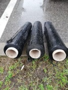 Folia strecz 3 kg biała,czarna----Pakiet 3-y sztuki----50 cm szerokość