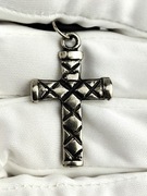 NOWY Naszyjnik wisiorek srebrny krzyż krzyżyk Jezus Bóg Vintage