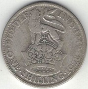 Wielka Brytania 1 szyling shilling 1928 - 23,59 mm - srebro Ag - nr 2