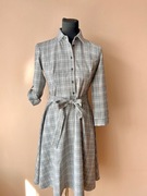 Sukienka do kolan Mohito XS 34 w kratkę midi szara 