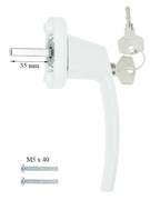 Klamka okienna VICTORY z kluczem biała