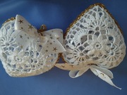 Serca duże na szydełku rękodzieło 10 cm ozdoba świąteczna