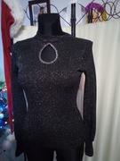 Prążek łezka ze srebrną nitką 93% bawełna 