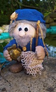 Krasnal "Rybak", urodziny, prezent, handmade