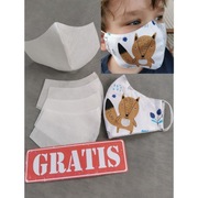 Maska bawełniana z kieszonką, drucik +6 filtrów 