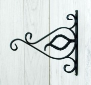 Wieszak Hak Uchwyt metalowy kuty na doniczkę - Czarny RAL 9005 (W65)