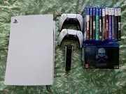 PlayStation 5 (Naped) + 2 Pady + Stacja + 11 Gier (Dead Island 2 NOWA)