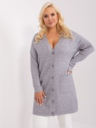 Szary sweter plus size z dzianiny