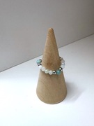 Pierścionek handmade z amazonitem i srebrnym hematytem